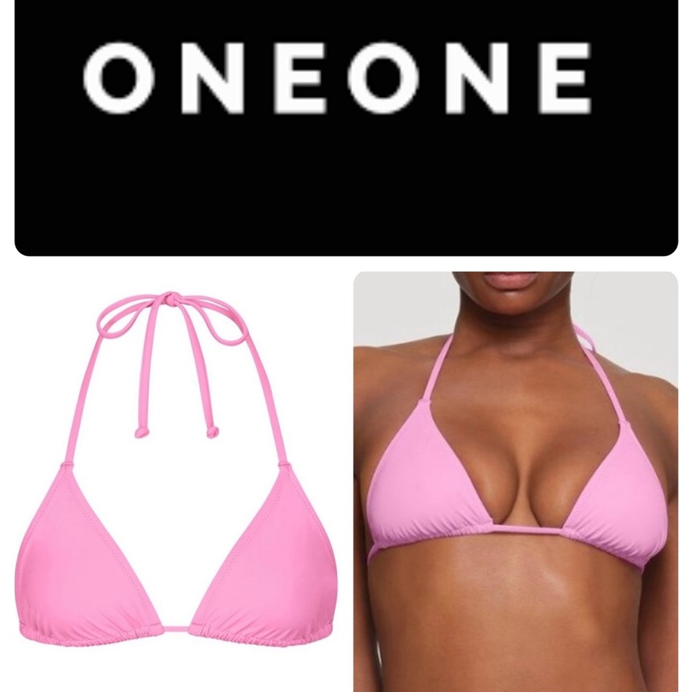 OneOne Pink Halter Bikini Top